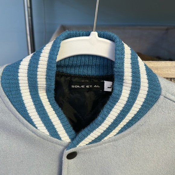 SOLE ET AL BABY BLUE VARSITY JACKET - Picture 4 of 7